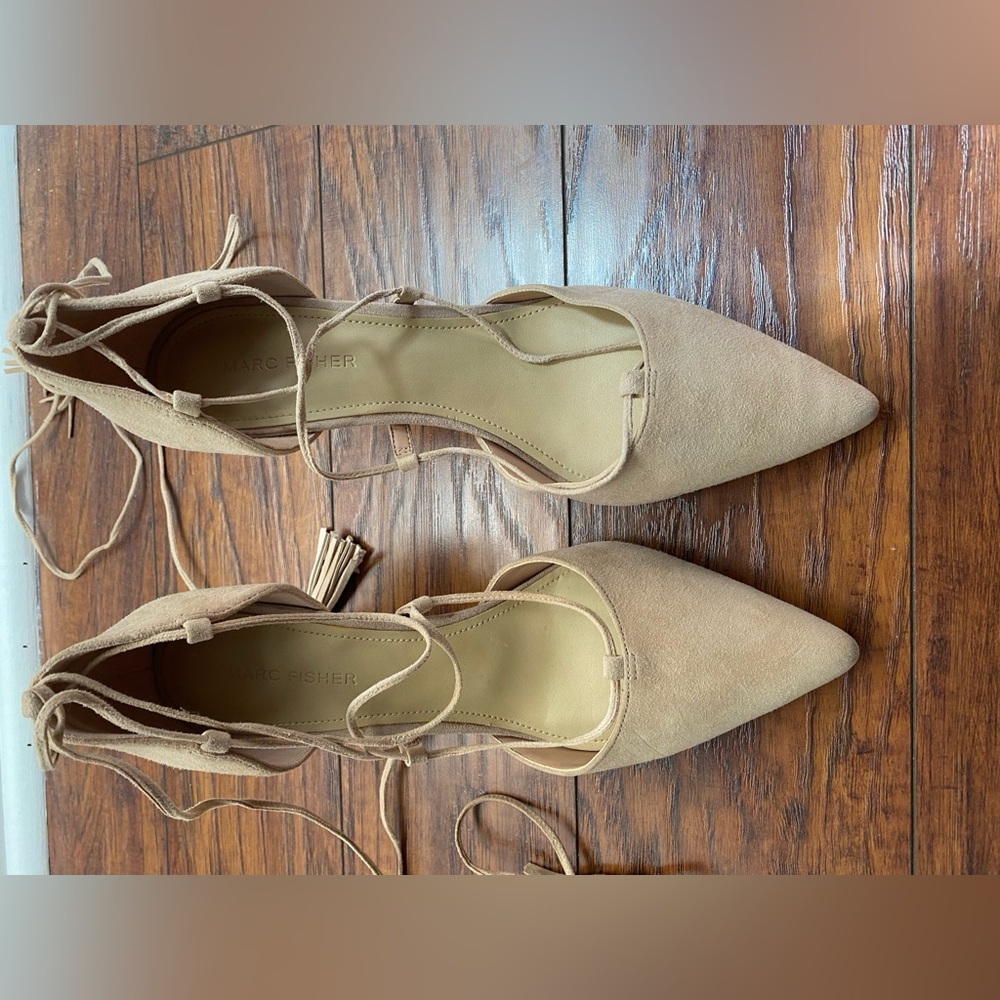 Marc Fisher Light Natural Suede heels size 8.5